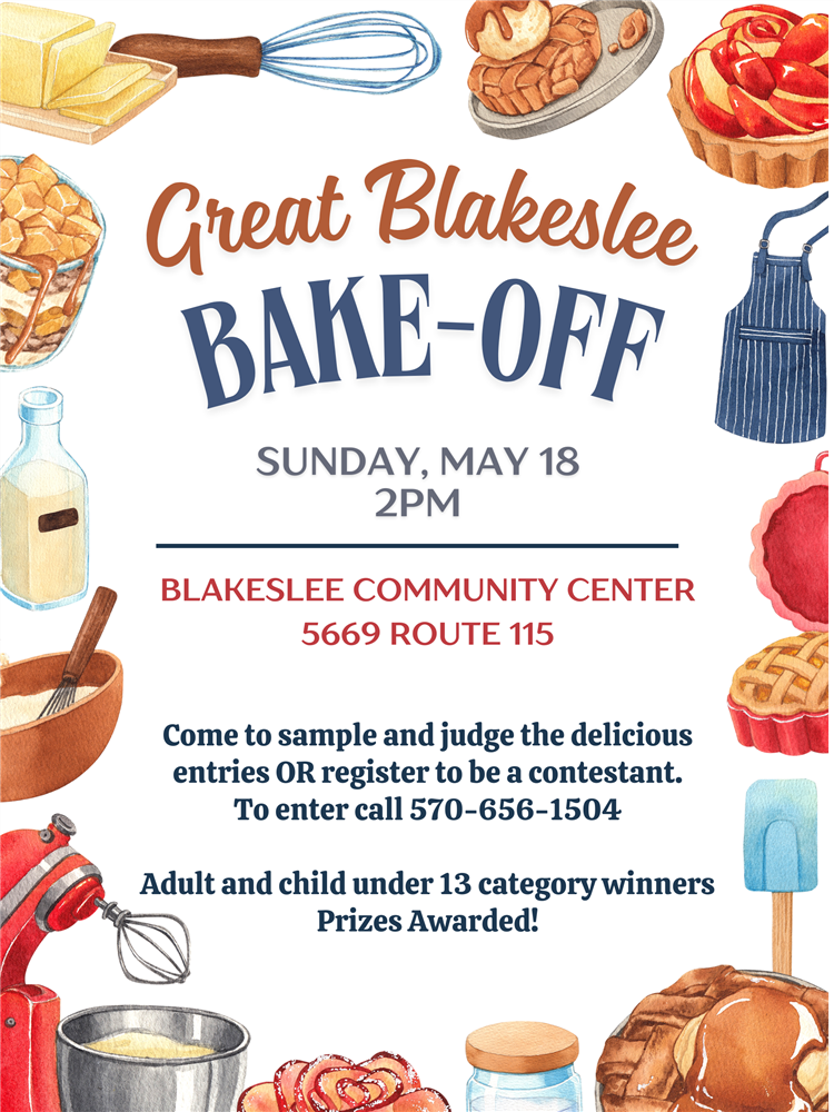  Great Blakeslee Bake-Off